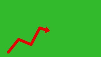 Economic growth up infographic bar arrow animation isolated on green background video