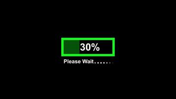 Loading Progress Bar Animation with text percentage isolated on black background video