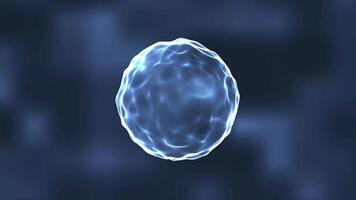 Glowing 3d particle sphere seamlessly moving and rotating animation isolated on black background video