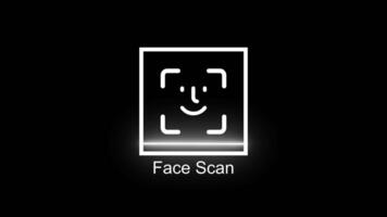 Face Icon Mobile Phone Scanning animation isolated on black background video