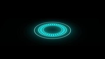 Targeting 3d HUD Circle neon animation isolated on black background video