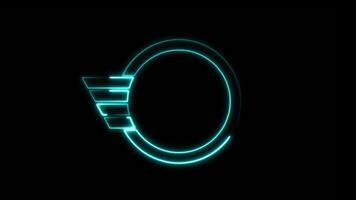 Neon Logo icon inside motion graphic animation isolated on black background video