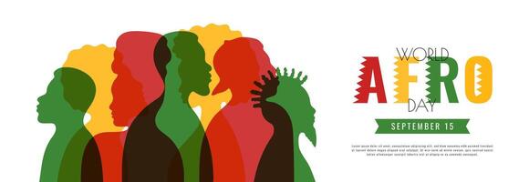 World Afro Day. September 15. Template for background, banner, card, poster with text inscription. Holiday concept. illustration. Flat style. vector