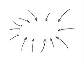 hand drawn doodle arrow collection featuring various directions, styles and sketchy lines, ideal for infographics, presentations, and playful creative visuals vector