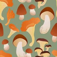 Colorful mushroom pattern illustration vector