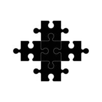 A black puzzle piece on a white background vector