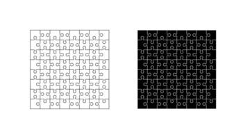 Two pieces of puzzle pieces are shown on a white background vector