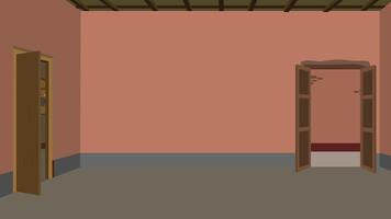 A room with a door and a window vector