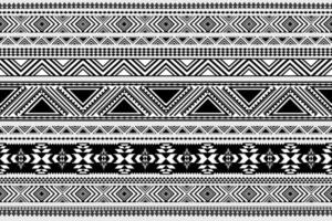 Native tribal seamless black and white pattern background. vector