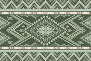 Green native abstract geometric ethnic pattern. vector