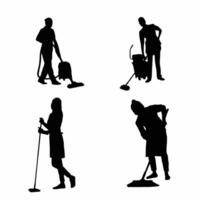 Cleaning Crew Silhouette Bundle vector
