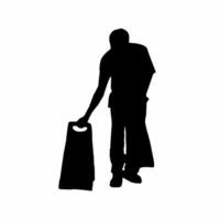 Man Use Caution Wet Floor Sign vector