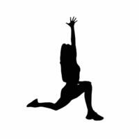 Female Fitness Stretch Pose Silhouettes vector