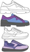 Sneaker Illustration Pack Hand Sketch Style Footwear Collection vector