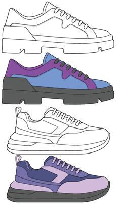 Sneaker Illustration Pack Hand Sketch Style Footwear Collection