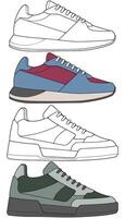 Trendy Sneakers Bundle Handcrafted Footwear for Branding Projects vector