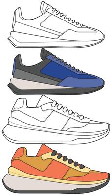 Fashion Sneakers Kit Handcrafted Shoe Illustrations for Creative Use