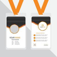 id card template with orange and black design vector