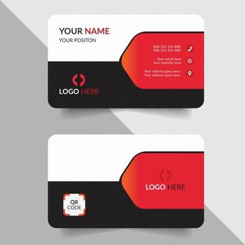 modern business card template with black and red color scheme vector
