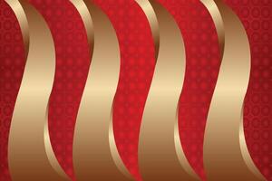 golden waves on red background with a red background vector