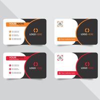 business card template with black and orange colors vector