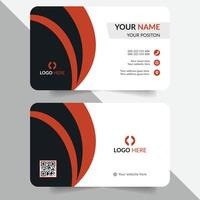 modern business card template with black and red design vector