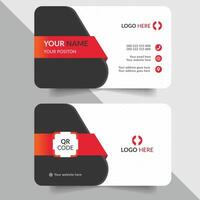 business card template with red and black colors vector