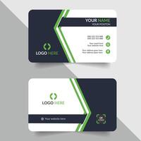 business card template with green and black colors vector