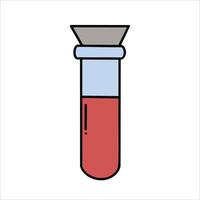 Illustration of a test tube, blood sample tube icon vector