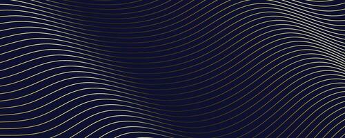 elegant navy blue background with smooth golden waves. perfect for modern, luxury, and technology designs. vector