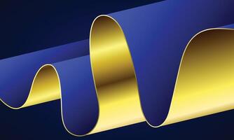 elegant abstract ribbon with blue and golden gradient for modern and creative design purposes vector