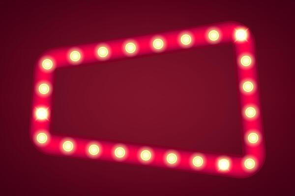 illuminated cinema frame. illustration with copy space
