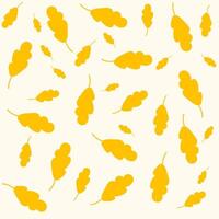 Silhouette yellow falling leaves seamless pattern. Minimalist autumn background vector