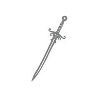 Curved Sword Silhouette Illustration vector