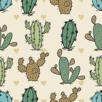 colorful cactus pattern design vector