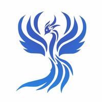 Illustration of an abstract tribal art tattoo design of a blue phoenix vector