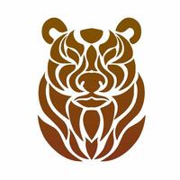 Tribal Style Bear Head Illustration White background Design vector