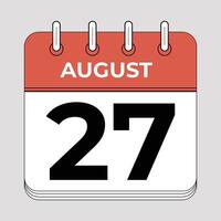 Modern 2D Calendar Icon with Realistic Date and Soft Shadows Daily Planner Illustration vector