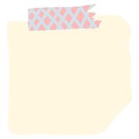 yellow stickynote with pink tape vector