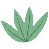 hand holding green leaf doodle line vector
