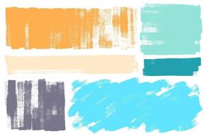 Brush strokes. Set of text boxes. Paintbrush collection. Grunge design elements. Dirty texture banners. Painted rectangular shapes as brush backgrounds. vector