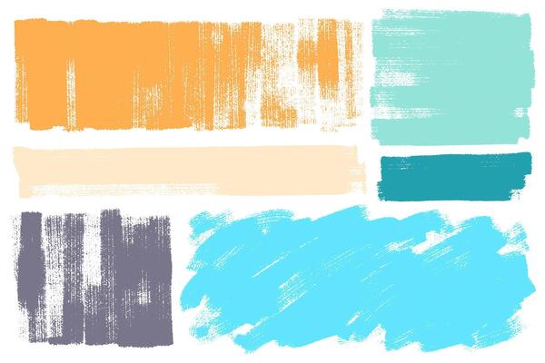 Brush strokes. Set of text boxes. Paintbrush collection. Grunge design elements. Dirty texture banners. Painted rectangular shapes as brush backgrounds.