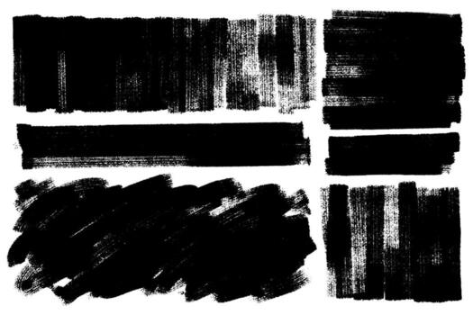 Brush strokes set of text boxes. Paintbrush collection. Grunge design elements. Dirty texture banners. Painted rectangular shapes as brush backgrounds. vector