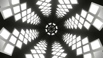 White Neon Rhomboids Motion Tunnel Background VJ Loop in 4K video