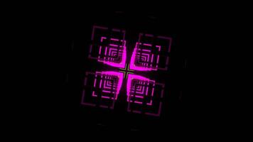 Pink and Green Neon Square Shapes Motion Background VJ Loop in 4K video