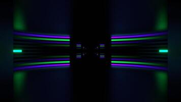 Purple and Turquoise Neon Circle Equalized Corridor Background VJ Loop in 4K video