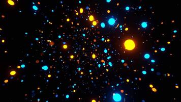 Orange and Blue Chaotic Particle Motion Background VJ Loop in 4K video