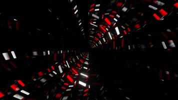 Red and White Neon Circles Mirror Tunnel Background VJ Loop in 4K video