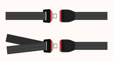 Illustration of a seatbelt shown in a clear and simple style, promoting vehicle safety and awareness for transportation and educational purposes. vector