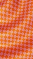 Summer 3D vertical loop animation checkers textured wave curve flowing pattern happy positive layer retro doodle groovy cartoon poster banner sale vibrant orange pink sunset colors hippie background video